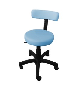 Cadeira Mocho Com Encosto Com Ajuste De Altura A Gás Estofado Azul Claro MO01AC - Best Pro